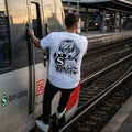 Weißes S-Bahn Graffiti T-Shirt  “S-Bahn verrückt” Backprint