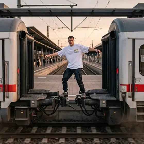 Weißes S-Bahn Graffiti T-Shirt  “S-Bahn verrückt” Backprint